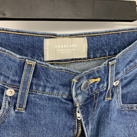 Everlane Jeans Crop Original Cheeky High Rise Blue Denim Straight - Picture 6 of 14
